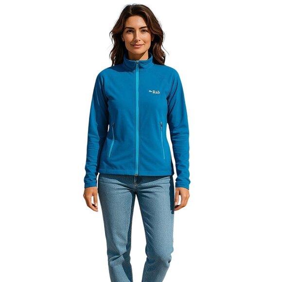 Rab Vapour Rise Lite Jacket Women's Size Medium UK 12 Blue Pertex Fleece - Picture 1 of 15